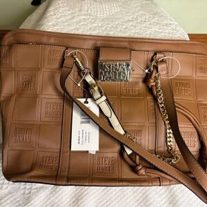 Steve Madden Brown Embossed Shoulder Bag